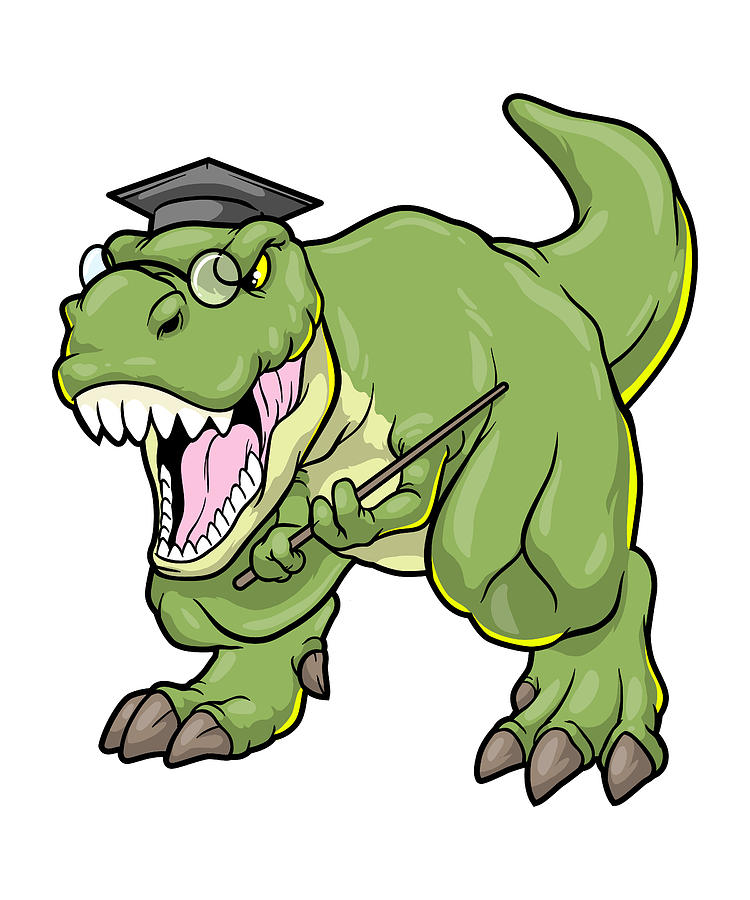 Dinosaur as Teacher with Pointer Painting by Markus Schnabel Pixels