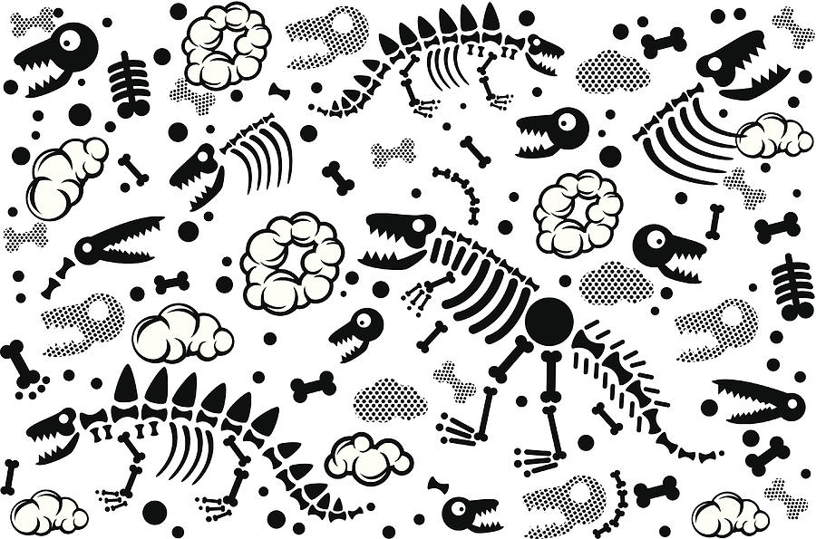 Dinosaur Fossil Texture Drawing by Visualgo