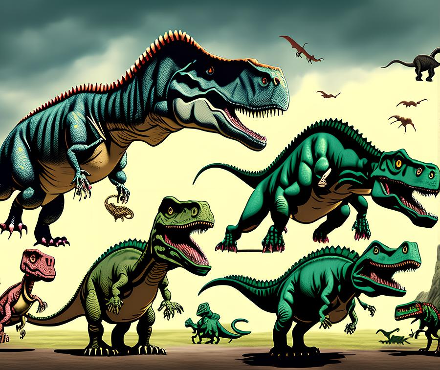 Prehistoric Digital Art - Dinosaur, Generative AI Illustration by Miroslav Nemecek