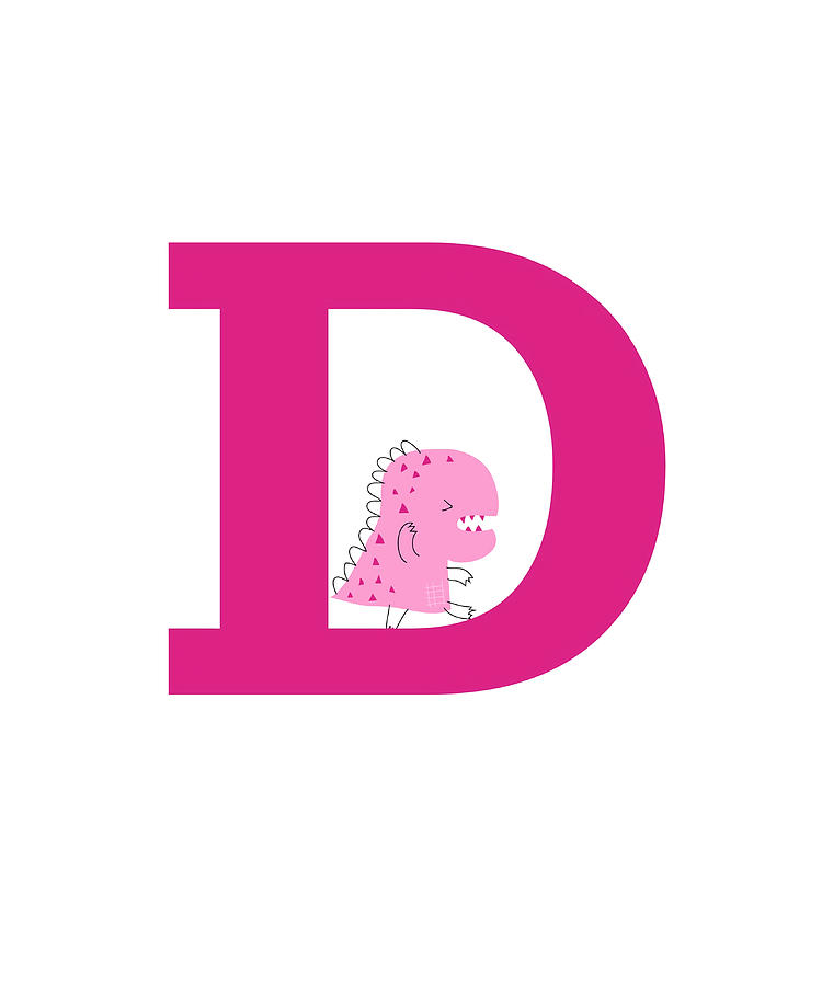 Dinosaur Monogram Pink Letter X27Dx27 Poster Painting By Jacob Taylor ...