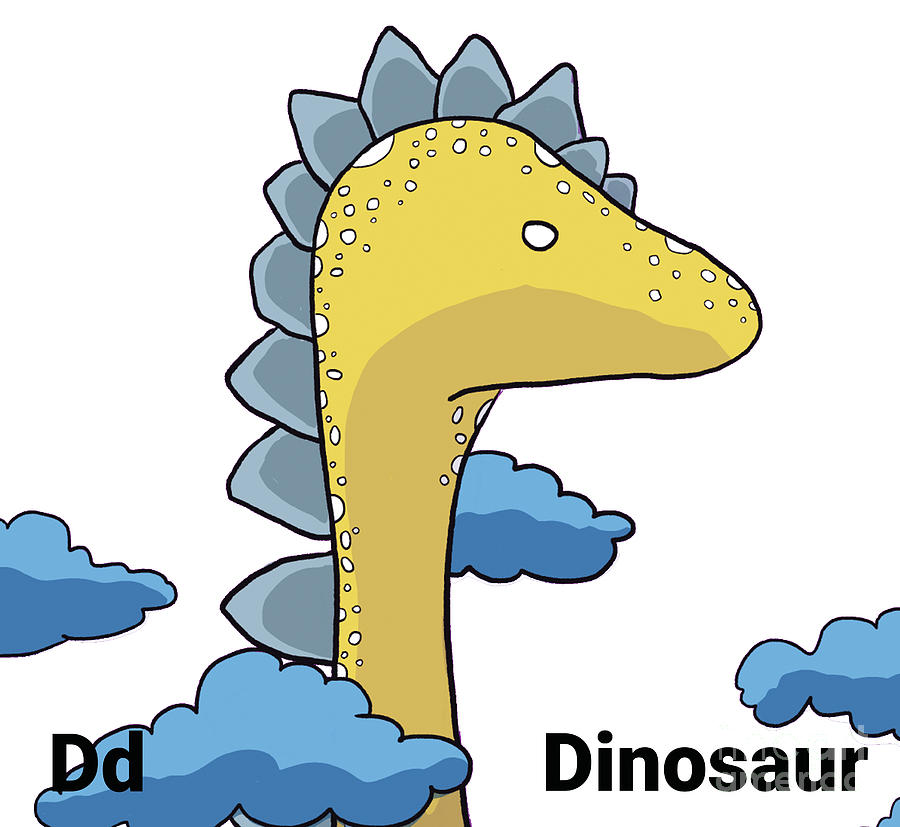 Dinosaur Nursery Art Drawing by Mike Mooney