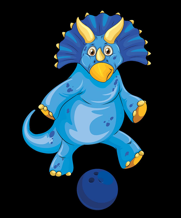 Dinosaur Playing Bowling Funny Good Dinosaur Painting by Shaw Phillips