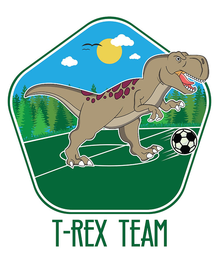 Dinosaur Playing Football Poster 80s Painting by Stevens Smith | Fine ...