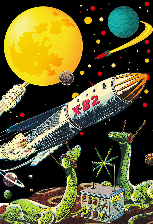 Dinosaur Rocket Launch Digital Art by Long Shot