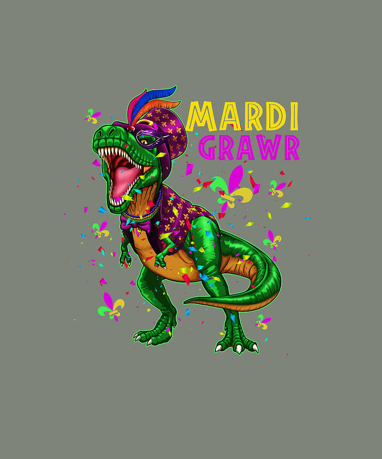 mardi gras dinosaur shirt