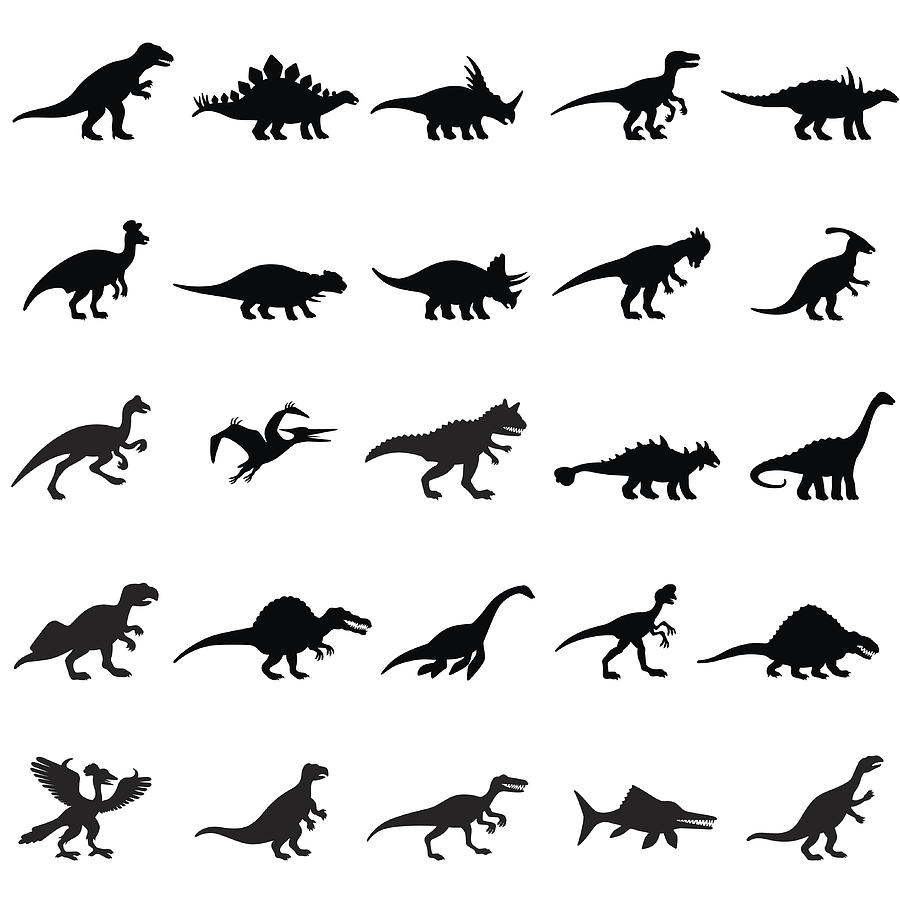 Dinosaurs Icon Set Drawing by AlonzoDesign