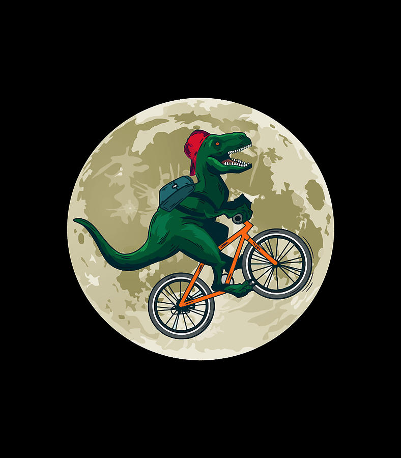 Dinosaurs Ride Bicycles on the Moon Digital Art by Dinosaurs Ride ...