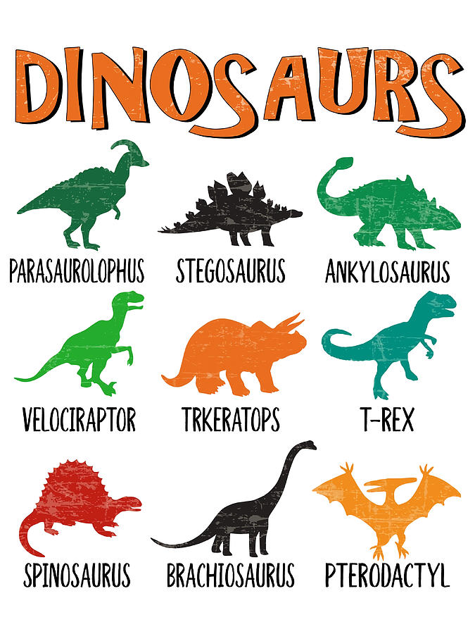 Dinosaurs vector color Poster music Painting by Alexander Lauren - Fine ...