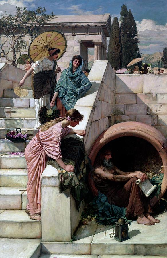 Historical Figures Painting - Diogenes of Sinope by John William Waterhouse