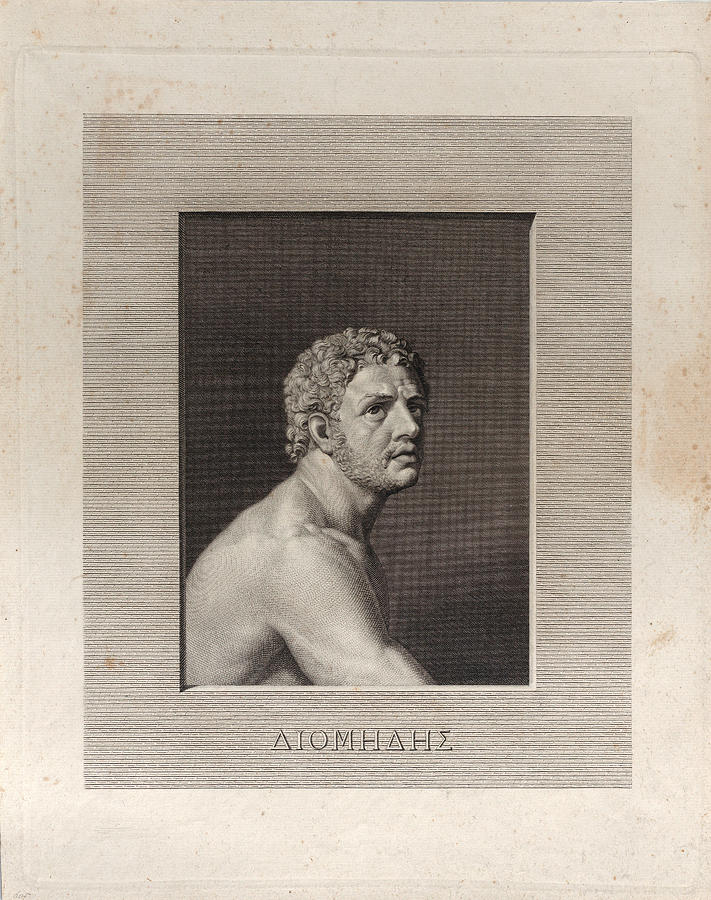 Diomedes, bust and shoulders Drawing by Johann Heinrich Wilhelm Tischbein