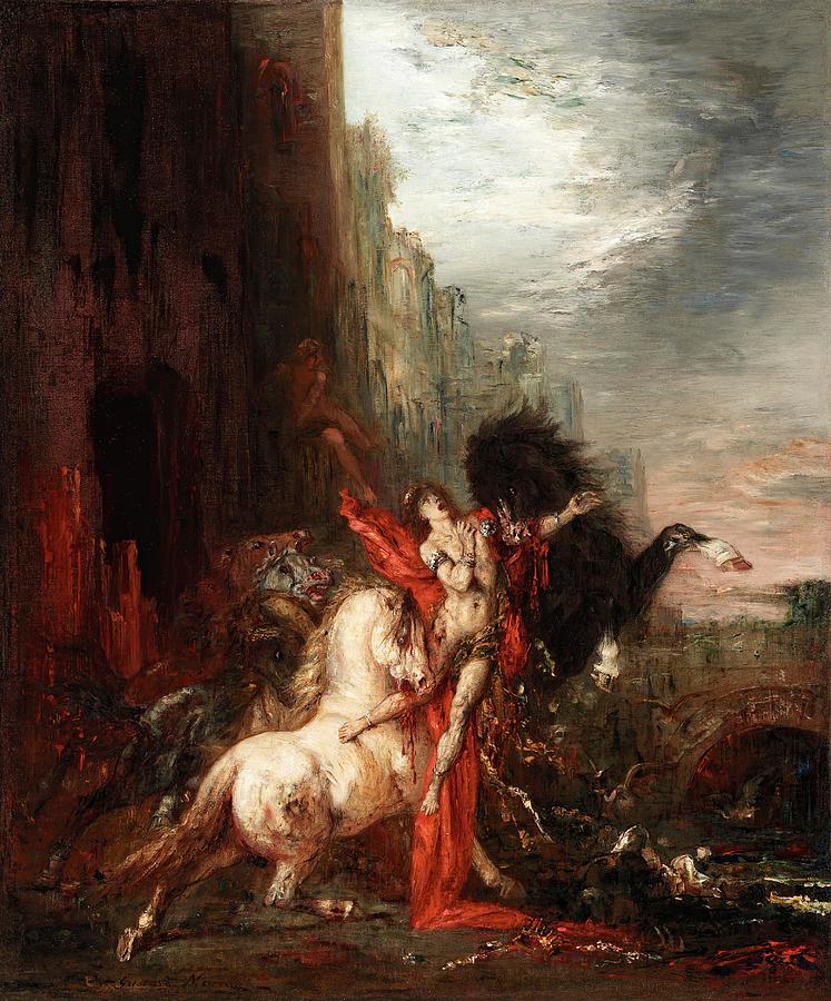 Diomedes Devoured by His Horses art Drawing by Gustave Moreau French ...