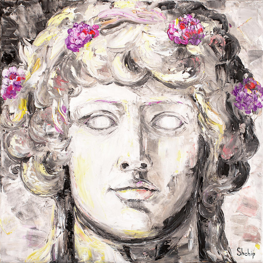 Dionysus Black and White Portrait Painting by Natalia Shchipakina ...