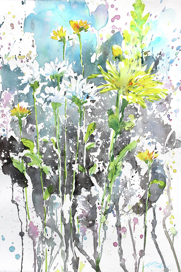 Diptych No.6 flower Right Painting by Sumiyo Toribe