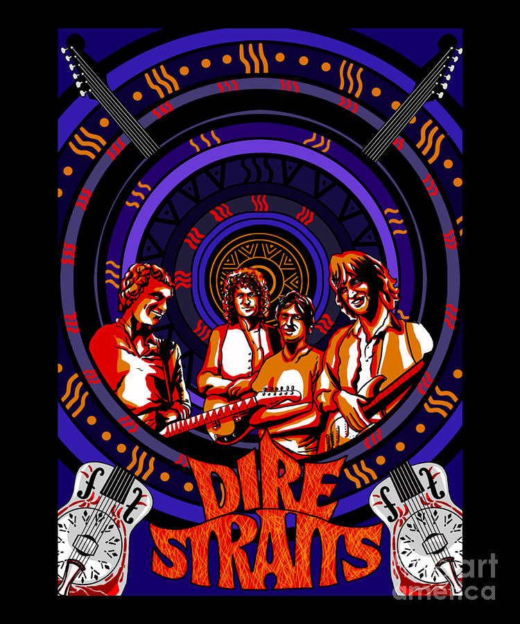 Dire Straits Retro 70s Tribute Icons Digital Art by Rocking The Things ...