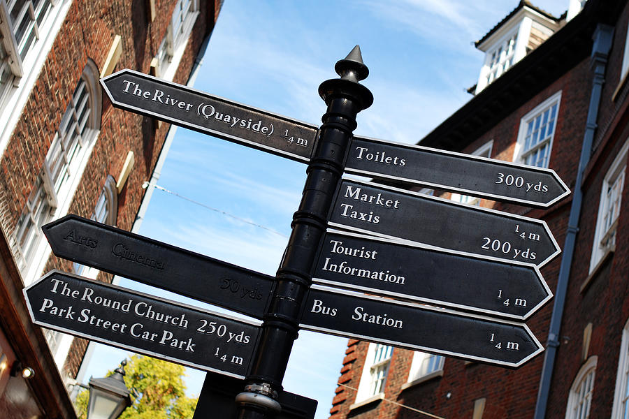 Direction signs in Cambridge Photograph by Ilbusca