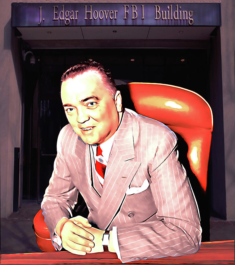 Director J. Edgar Hoover, Federal Bureau of Investigation Mixed Media by Pheasant Run Gallery