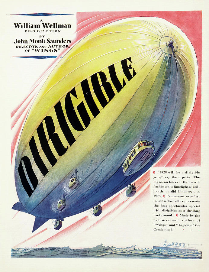 Vintage Mixed Media - Dirigible, 1931 by Movie World Posters