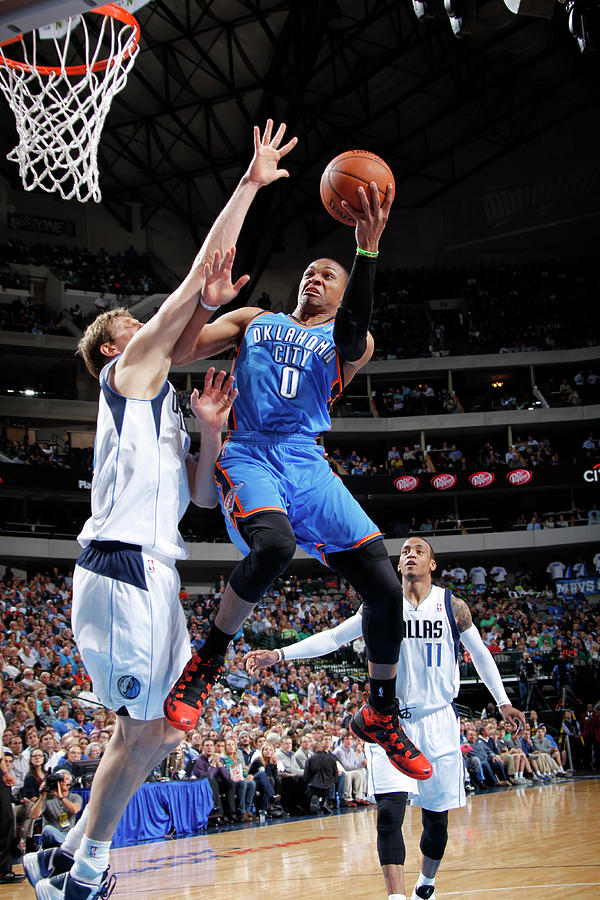 Dirk Nowitzki and Russell Westbrook Photograph by Glenn James Dirk Nowitzki and Russell Westbrook Photograph by Glenn James