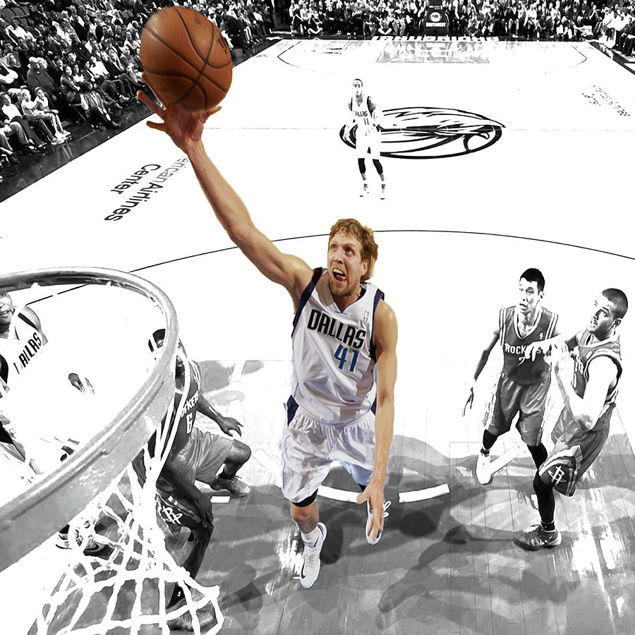 Dirk Nowitzki Mixed Media by Brian Reaves
