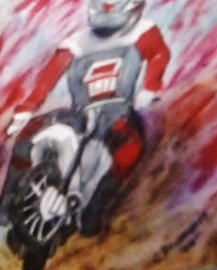Dirt Bike  Painting by Christy Saunders Church