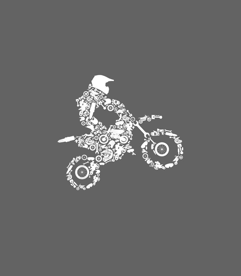 Dirt Bike Rider Motocross Enduro Dirt Biking Boys Digital Art by