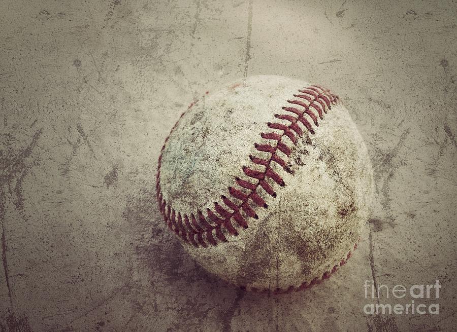 Dirty Baseball on Park Bench Photograph by Leah McPhail