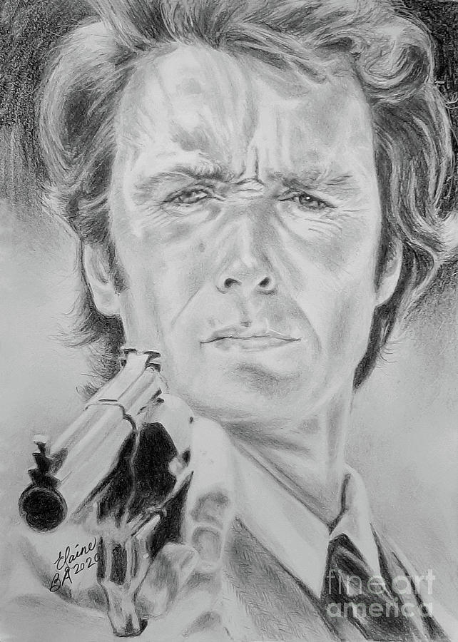Dirty Harry Drawing by Elaine Berger