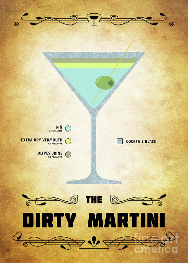 Dirty Martini Cocktail - Classic Digital Art by Bo Kev - Fine Art America