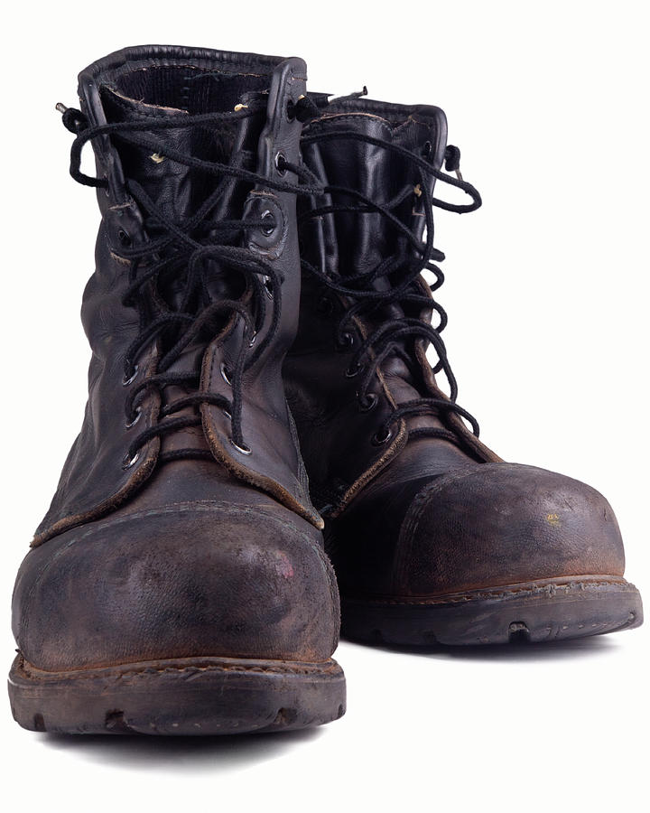 Dirty Old Combat Boot Photograph by Lathuric