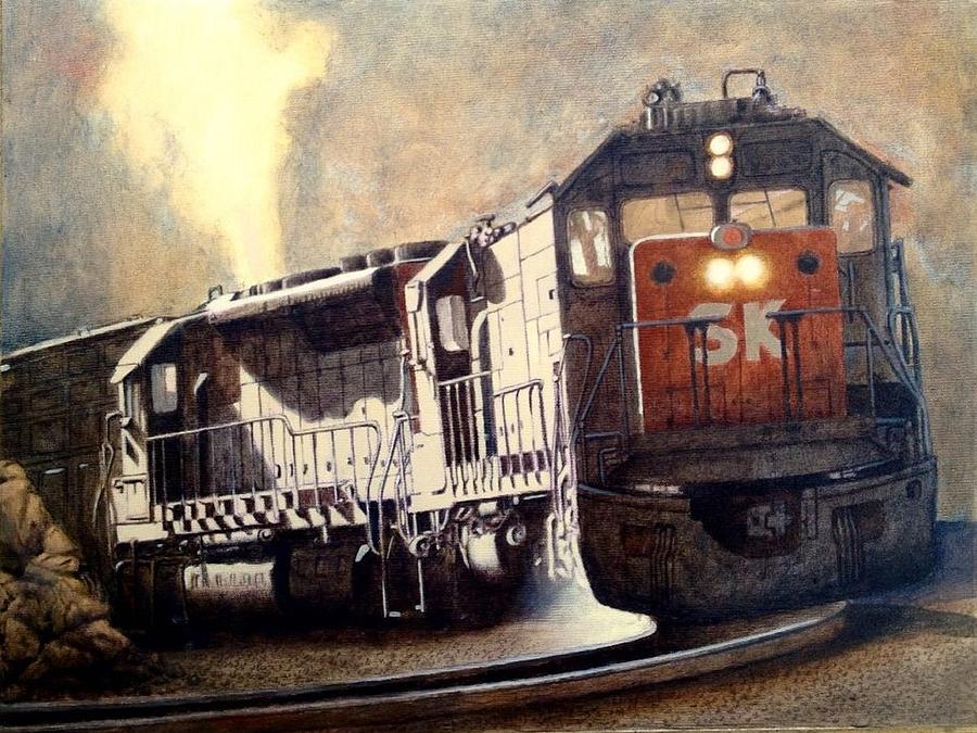 Train Painting - Dirty Work by Steven Knotts