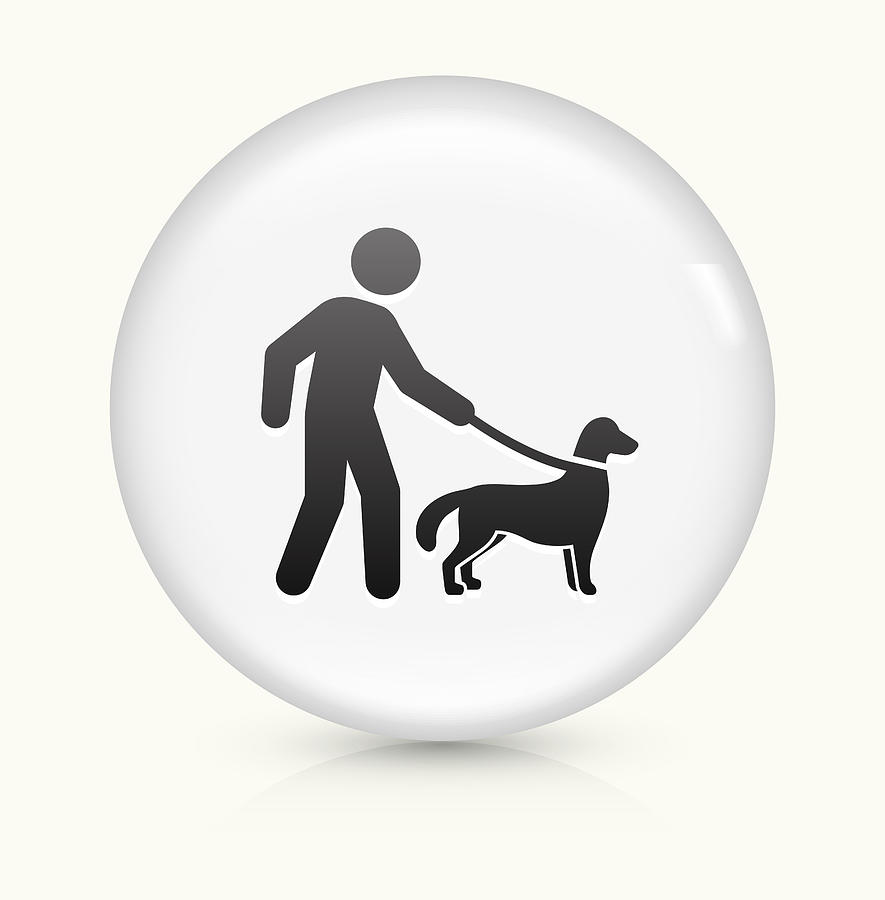 Disability Dog icon on white round vector button Drawing by Bubaone