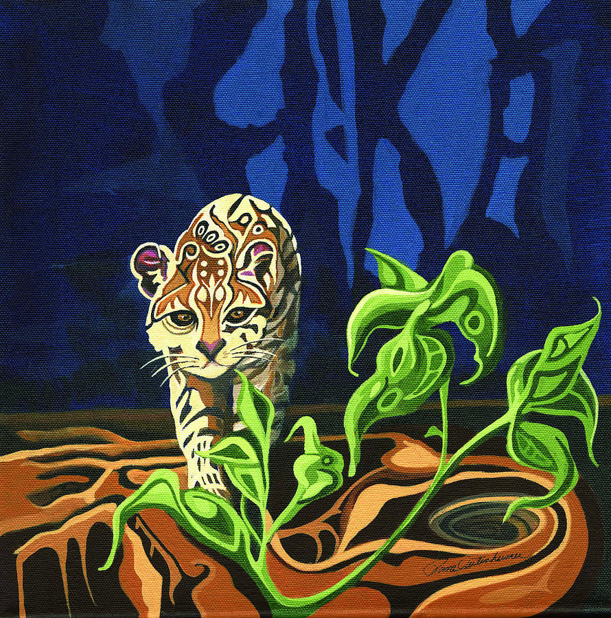 Disappearing Ocelot Painting by Pam Veitenheimer