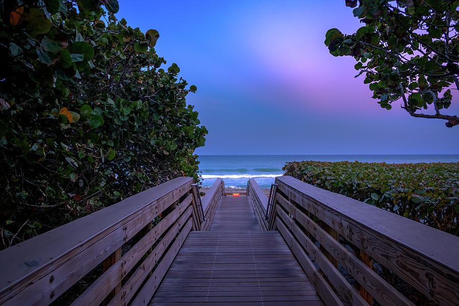 Discovering Serenity Jupiter Beach Access 53 at Twilight Photograph by Kim Seng