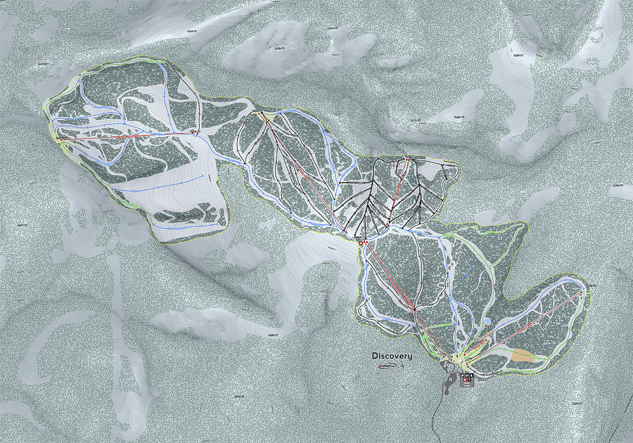 Discovery Ski Resort Map Digital Art By Powder Addicts Pixels 5643