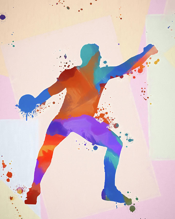 Discus Throw Color Splash Painting by Dan Sproul