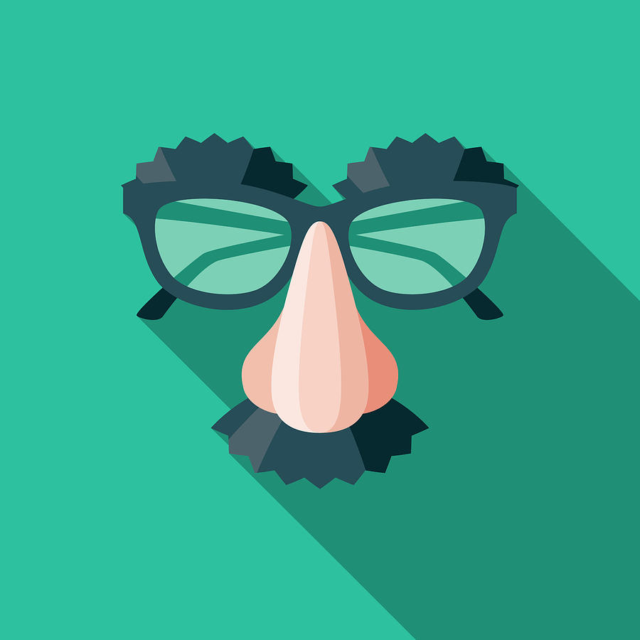 Disguise Flat Design April Fools Day Icon Drawing by Bortonia