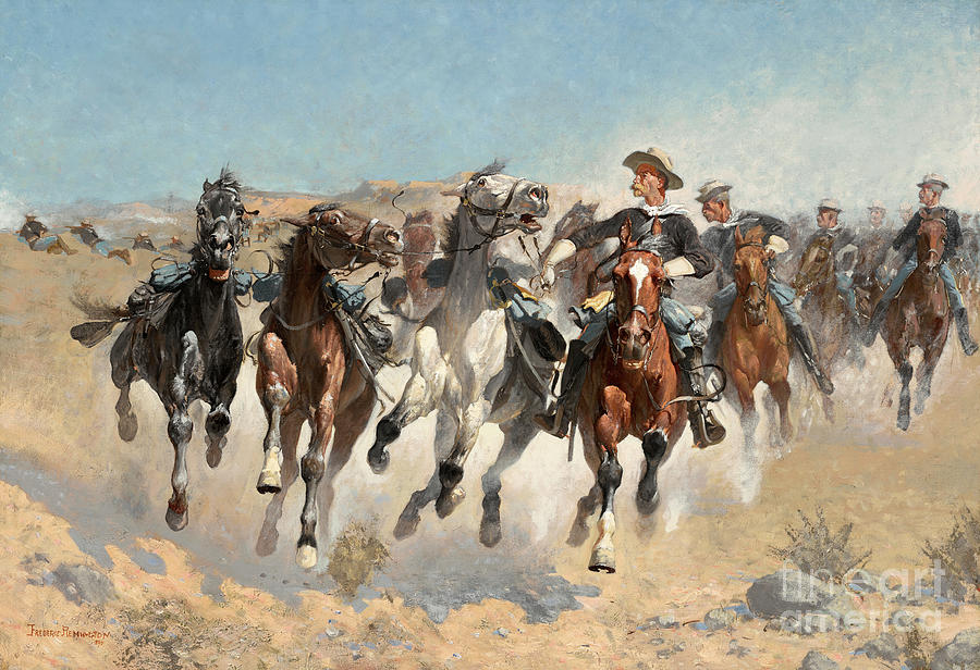 Dismounted The Fourth Troopers Moving the Led Horses 1890 by Frederic ...