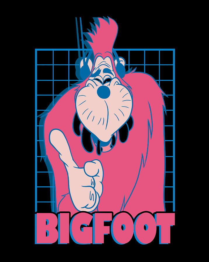 Disney A Goofy Movie Bigfoot Grid Drawing by Grace Hunter