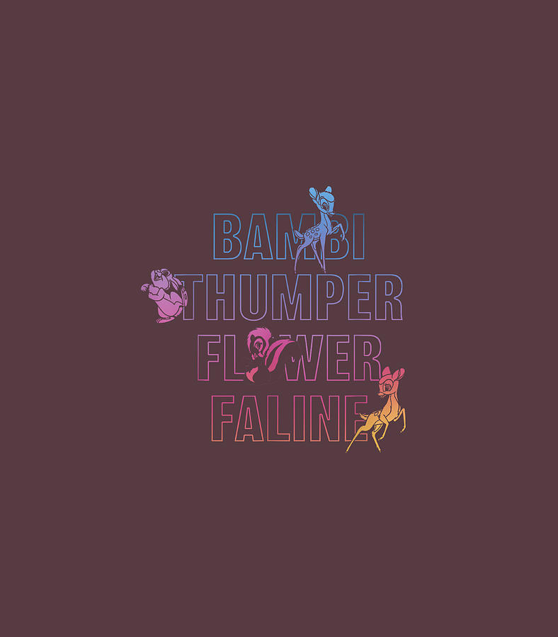 Disney Bambi Group Name Stack Gradient1 Digital Art by Joseu Marga ...