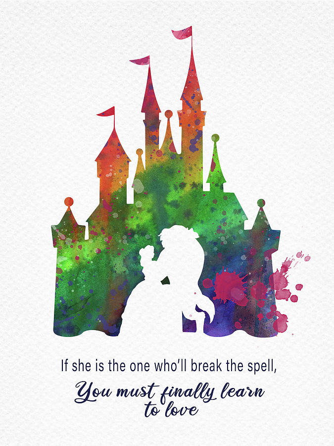 Disney Castle And Beauty And The Beast Quote Mihaela Pater 