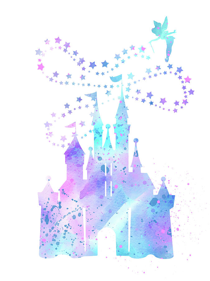 Disney princesses colorful watercolor Digital Art by Mihaela Pater