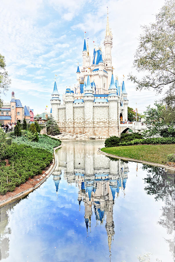 Disney Castle Reflection Disney World Cinderella Florida Magic Kingdom Happy Fun Photograph By Stephanie Coward Yaskiw
