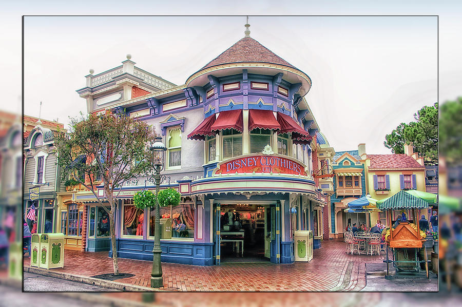Castle Photograph - Disney Clothiers Main Street Disneyland Blended by Thomas Woolworth