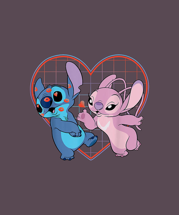 Disney Lilo and Stitch Angel Heart Kisses Digital Art by Kha Dieu Vuong ...
