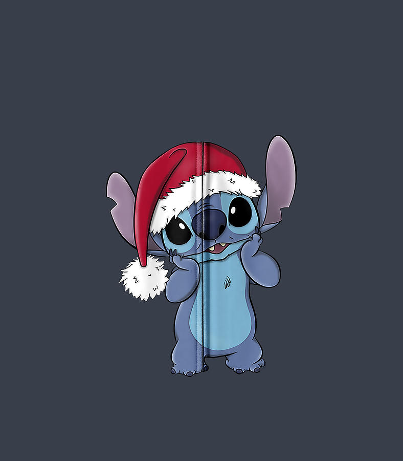 Disney Lilo Stitch Christmas Santa Hat Stitch Digital Art by Eoghaa ...