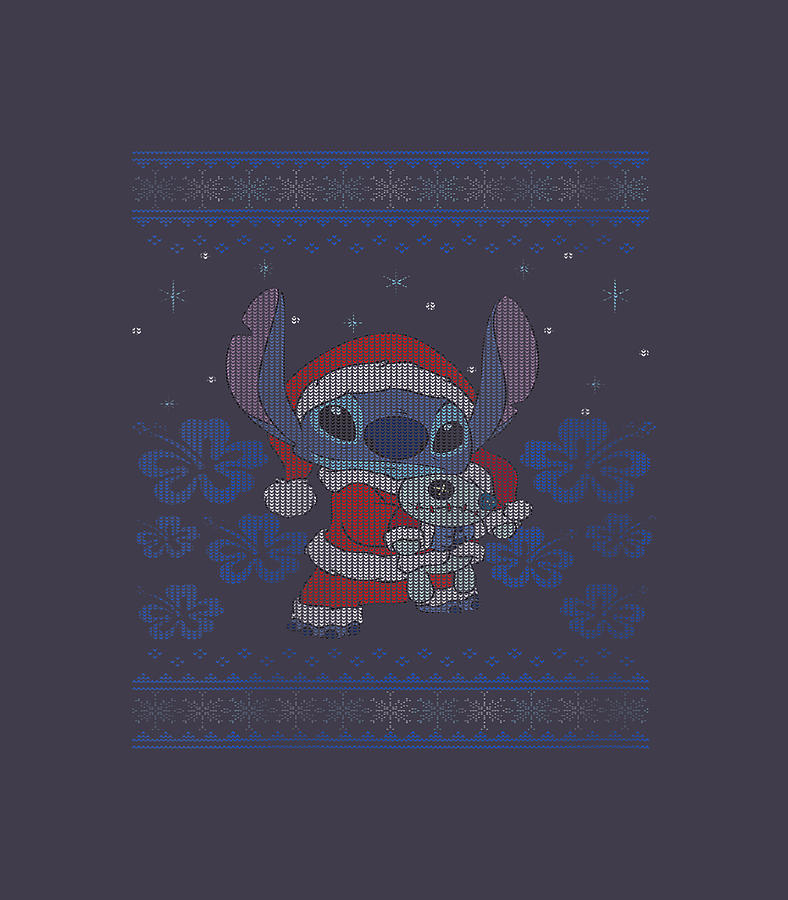 Disney Lilo Stitch Christmas Stitch Sweater Style Digital Art by Deiviu ...