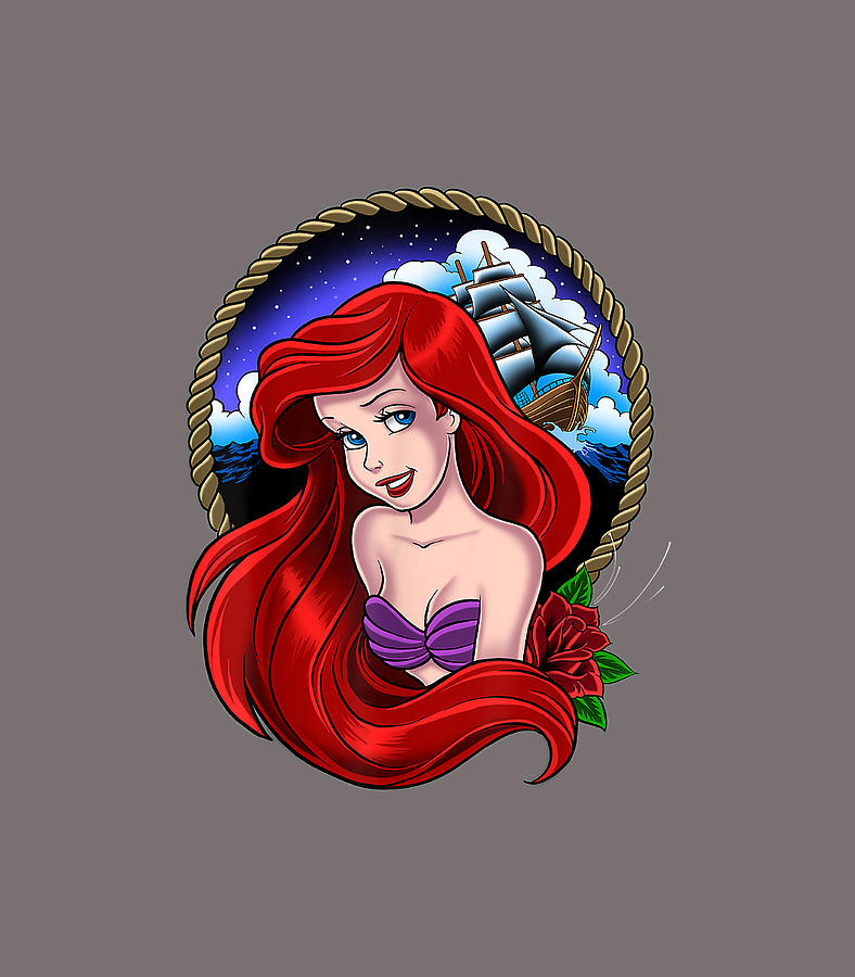 Disney Little Mermaid Ariel Sailor Tattoo Graphic Digital Art by Osei ...