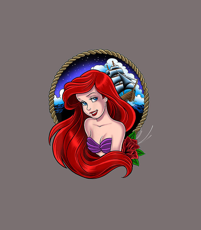 Disney Little Mermaid Ariel Sailor Tattoo Graphic Digital Art by Samiuk ...