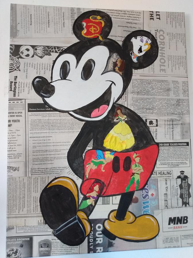 Mickey Mouse Mixed Media - Disney Madhouse by Ava Turner
