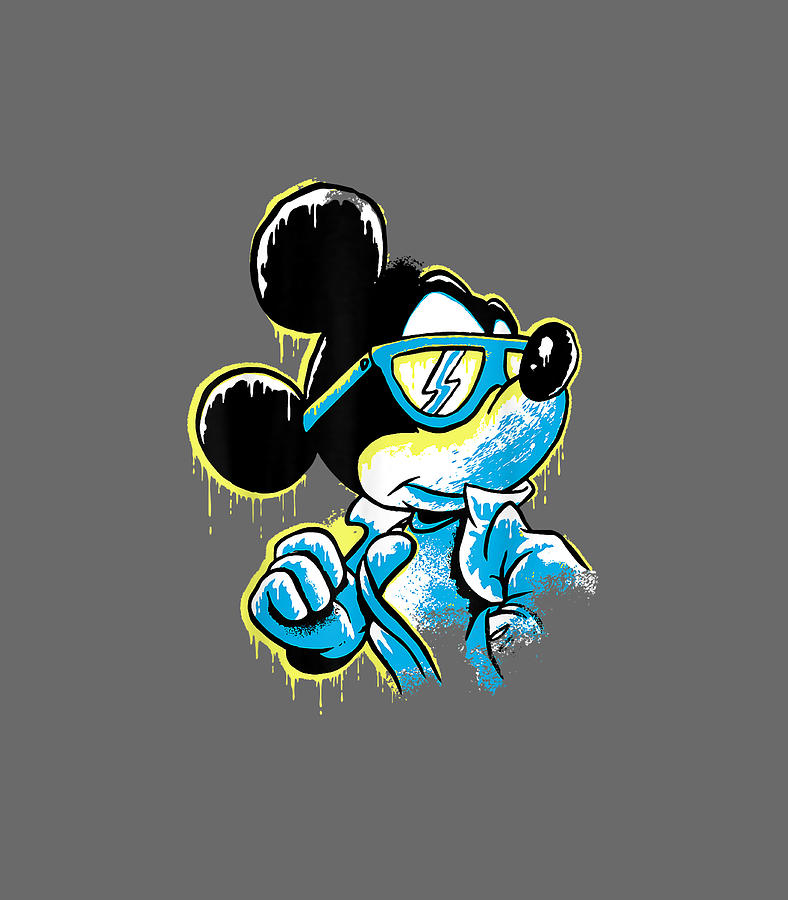 Disney Mickey Mouse Icy Cool Paint Drip Digital Art by Black - Fine Art ...